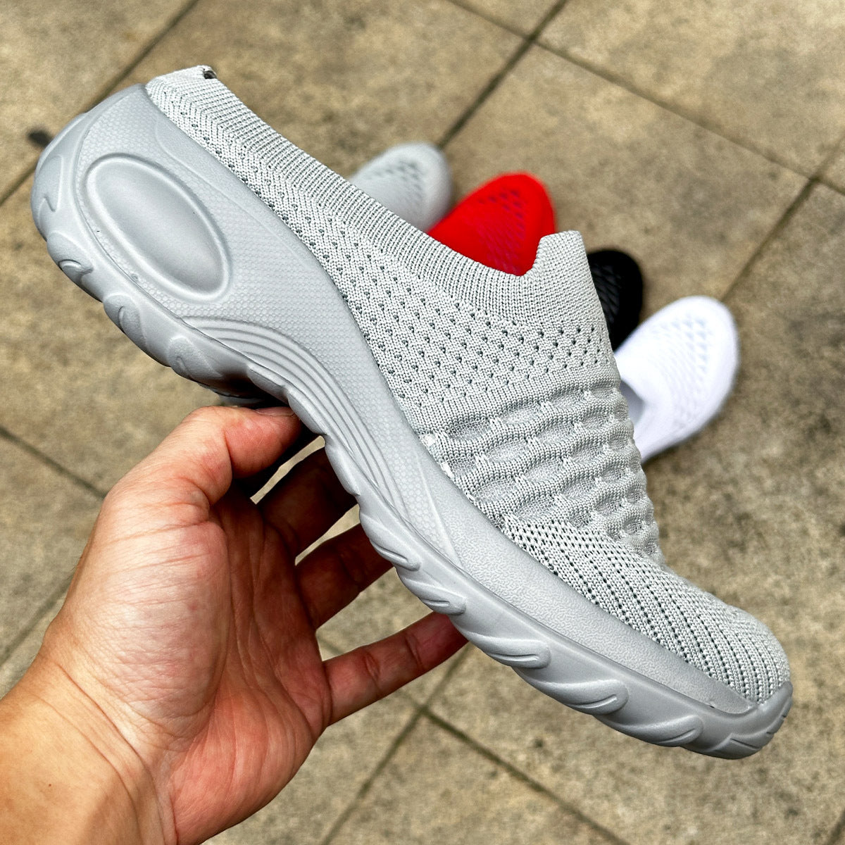 Summer Korean Mesh Mesh Slip-on Plus Size Slippers